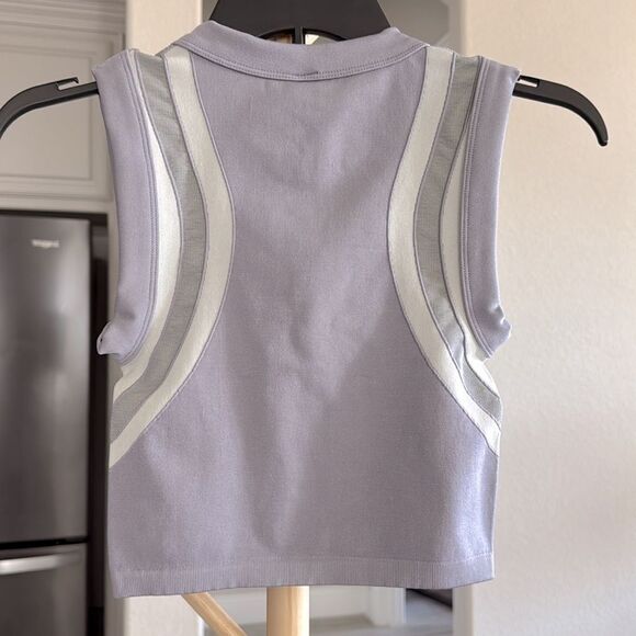 NWOT Free People Free Kick Crop Henley Lavender  Sleeveless Muscle Top XS/S - Picture 9 of 10
